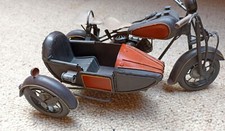Großes Blechmotorrad Nostalgie Modellauto Oldtimer  harley Beiwagen Motorrad