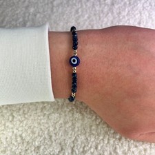 Anthrazit Evil Eye Armband