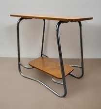 Beistelltisch Stahlrohrmöbel Holz Bauhaus Vintage Art Deco 