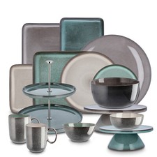 6er Geschirrset Teller, Becher, Schalen, Kombiservice eckig rund | Peill+Putzler