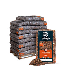 Palette 26×60 l 1560 l Pinienrinde Pinienmulch – mittel 15–25 mm | Rindenmulch