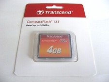 . 4GB Compact Flash Card 133x ( 4 GB CF Karte ) TRANSCEND Neu .
