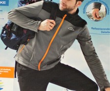 Herren Softshell Jacke Laufjacke Wanderjacke Winddicht Gr.S L XL grau NEU