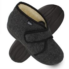 Herren Hausschuh mit Klettverschluss Easy-Filz Hüttenschuh bis Gr. 46 Hedlunda