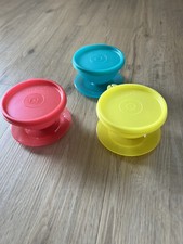 Tupperware 1985 Pudding Dessert Eis Becher m. Fuß Deckel Vintage Schalen 3er Set