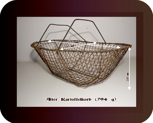 Alter kartoffelkorb drahtkorb - kartoffelkorb,