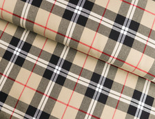 SCHOTTENKARO Karo Stoff Tartan Glencheck Hosenstoff Schwarz Camel EUR 13,98/m