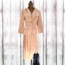 Cord Jacke Blazer beige hell braun Cordblazer Damen tailliert einreihig Boho 40
