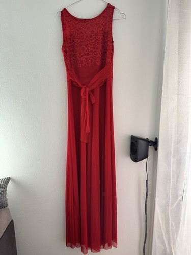 Langes rotes kleid - kleid, mit