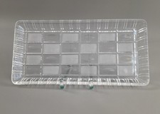 DDR Kuchenplatte Glas Karo Muster 28,5cm gedeckter Tisch Vintage Kult Ostalgie