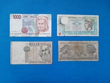 2 x 1000 + 2 x 500 Lire Italien / Geldschein Banknote °°°