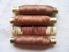 Nähgarn Nähseide Garn Konvolut 4 Rolle Set braun rehbraun Ackermann Gold MEZ