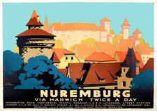 Vintage Nürnberg Reiseplakat