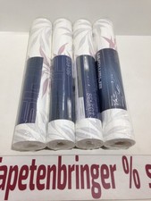 Vliestapete Erismann 4x 10093-05 (4Rollen) Blättermuster Weiß Rosa Glitter Grau