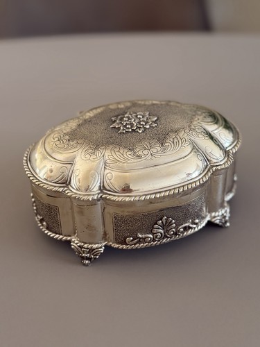 Vintage silber schmuck dose - silber,