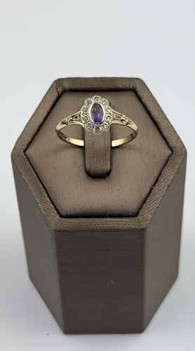 Amethyst und diamant - ring, 9