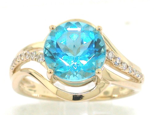 Blautopas ring 585 gelbgold - blautopas,