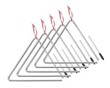 5x TRIANGEL SET 25 cm XDRUM SCHLÄGEL FRÜHERZIEHUNG MUSIKINSTRUMENT STAHLL KINDER