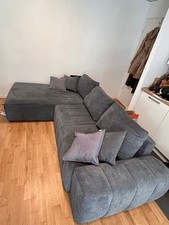 Großes Ecksofa 2,75*1,80m grau-blau, ausziehbare