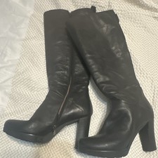 Black Knee High Leather Riding