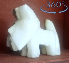 Handgeschnitzte Steinfigur Hund – Scottish Terrier – Onyx 21,1g 37x11,5x32mm