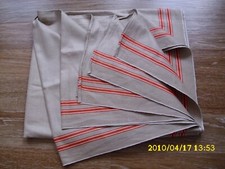 altes Rolltuch Mangeltuch 2,86 x 0,87 m antik ,2 x roter Streifen- Kante,vintage