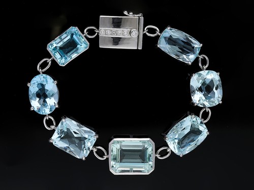 Armband diamanten aquamarin - diamanten,