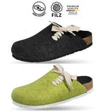 Weeger Filz Clog Damen Herren Unisex Hausschuhe Kork anthrazit Apfelgrün 35-47