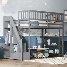 Hochbett holzbett kinderbett - hochbett,