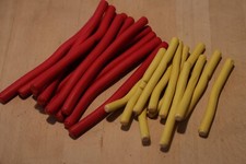 24 tlg. Papilloten 2 Größen gelb rot *** Original Konvolut aus 90er Jahre