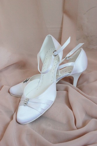 Brautschuhe weiß satin - brautschuhe,