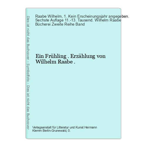 Ein frühling erzählung - .,