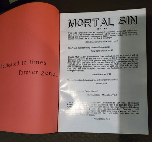 Mortal sin 12 - mortal, fanzine