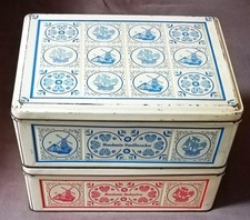 alte große Blech Dose Kasten Mondamin Vanillinzucker blauen Delfter Kachelmotive