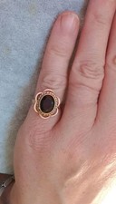 Vintage Siegelring 9 kt Gold und Grünland - Größe J,5