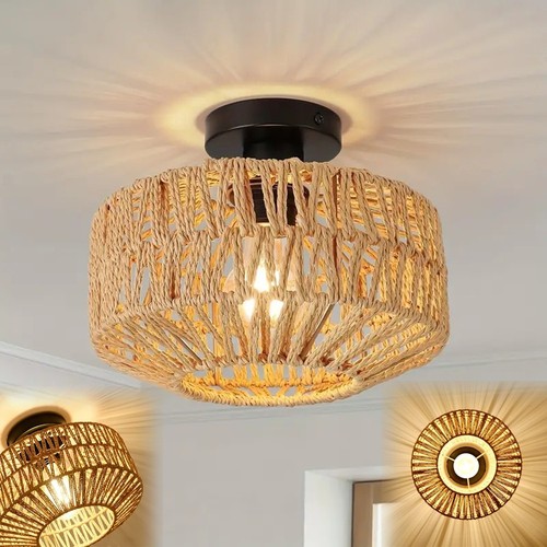 Rattan deckenlampe - rattan,