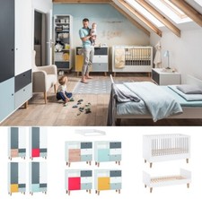 Babyzimmer Kinderzimmer komplett COLIN Set A Schrank Kommode Bett Farbaswahl