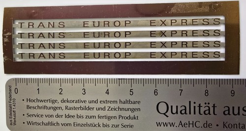 ätzschilder trans europ - Ätzschilder,
