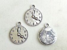 5x Anhänger Wanduhr 23x19mm Charms Uhr Bahnhofuhr Schmuck Perlen Basteln