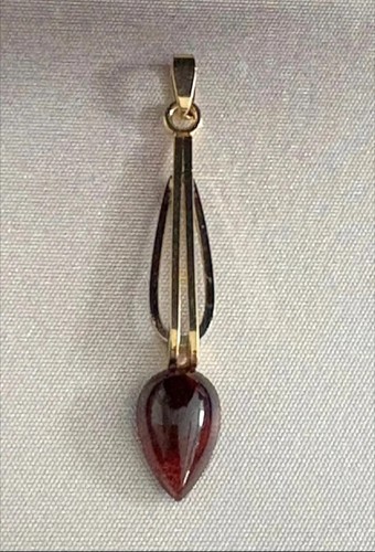Granat anhänger 14k 585 gold - granat,