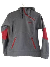 Bergans of Norway S Fleecejacke, Damen Fleece Grau Mit Rot Kapuze #33