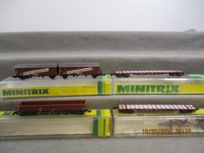 Minitrix Spur N 13295/13505/13624 Diverse Güterwagen Set 4-teilig in OVP C158