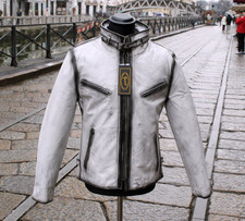 Herren lederjacke Weiß