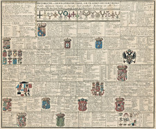 Antiker Druck "Historische & geographische Tabelle Europas" Ottens, um 1730