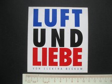 LUFT UND LIEBE VON ELEKTRA BECKUM Sticker Aufkleber Reklame Werbung