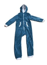 plüschiger Hausanzug Overall Gr. 122/128 Tchibo petrol m. Taschen