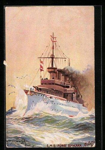 Panzerkreuzer sms fürst - ak,