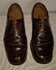 Herren Schuhe Gr. 41/42,  braun, Leder, Schnürschuhe teilweise mit Kroko Optik