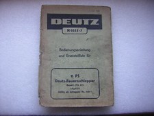 alte Deutz Bedienungsanleitung Ersatzteilliste 1955 - H 1055-7 - Bauernschlepper
