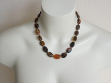 Natur Bernstein Kette flach oval Honig- bis Moorbernstein 21,5 g/48 cm